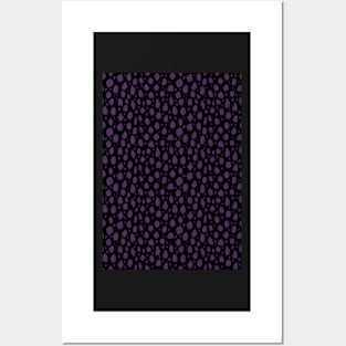 Black and purple Spot Dalmatian Pattern Posters and Art